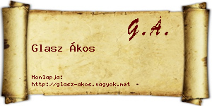 Glasz Ákos névjegykártya