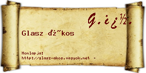 Glasz Ákos névjegykártya